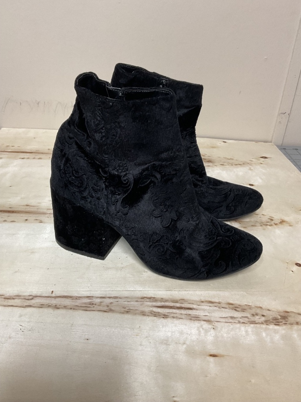 Embossed ankle boots size 8.5